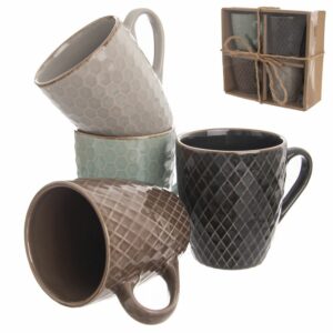 badio - Kubek ceramiczny 250 ml do picia kawy herbaty na prezent zestaw 4 szt.