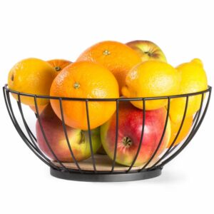 badio - Metalowy koszyk na owoce i warzywa czarny 28 cm