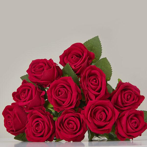 badio - Sztuczny kwiat czerwona róża SK-ROZ