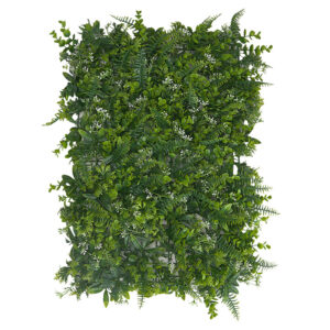 badio - Zielona mata dekoracyjna z białymi kwiatami 3390-ZAG