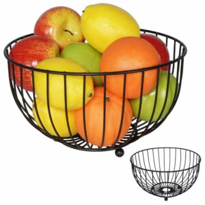 badio - Koszyk na owoce i warzywa metalowy czarny miska loft