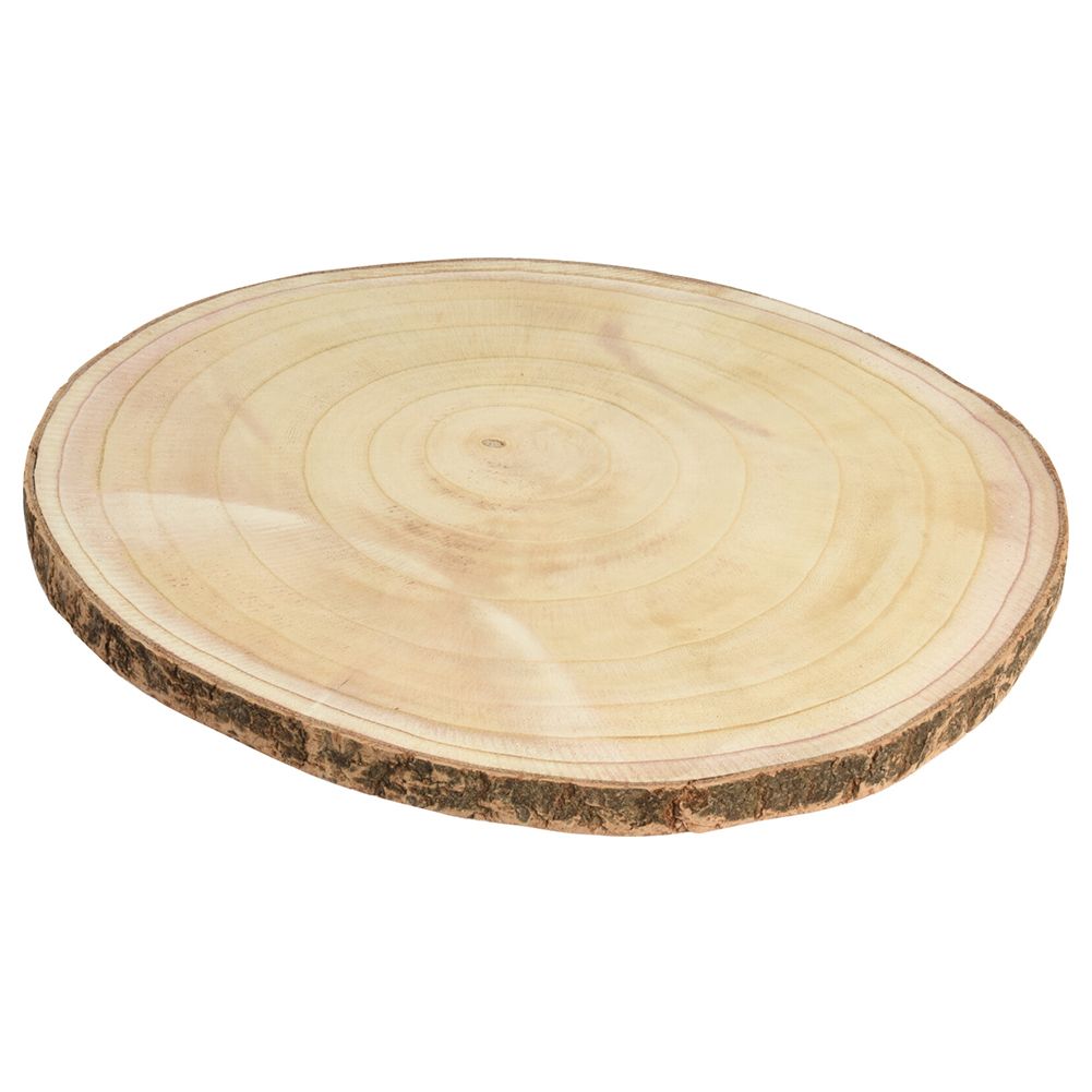 badio - Plaster drewna deska podkładka podstawka krążek drewniany do serwowania 39x2 cm 569191-D
