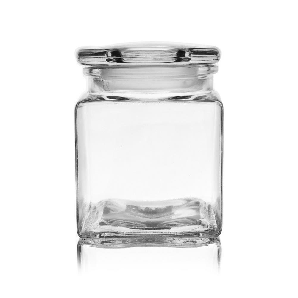 badio - Pojemnik szklany kuchenny słój słoik kwadratowy z pokrywką różne rozmiary 12648-PK