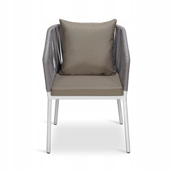 badio - Krzesło ogrodowe fotel poduszki plecione metalowe TE-4 1/3 KRZE L